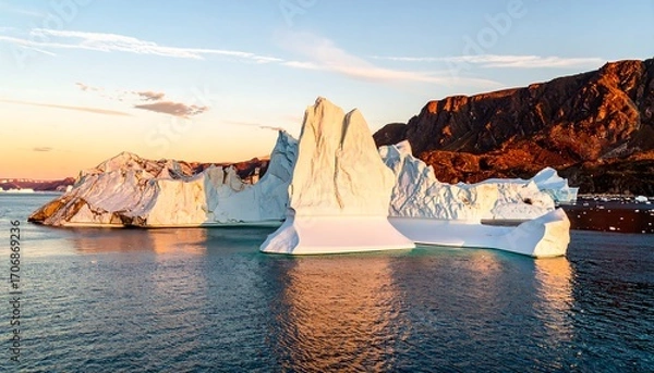 Obraz Icebergs at sunset