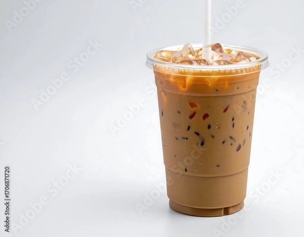 Obraz Iced coffee drink in a plastic cup