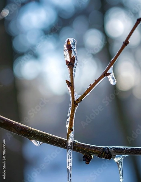 Obraz Icy branch in winter