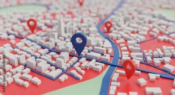 Obraz Find Local Services Easily Using a Modern Navigation App Concept