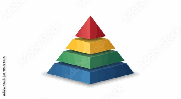 Fototapeta Colorful Pyramid Diagram Layers Concept For Business Process