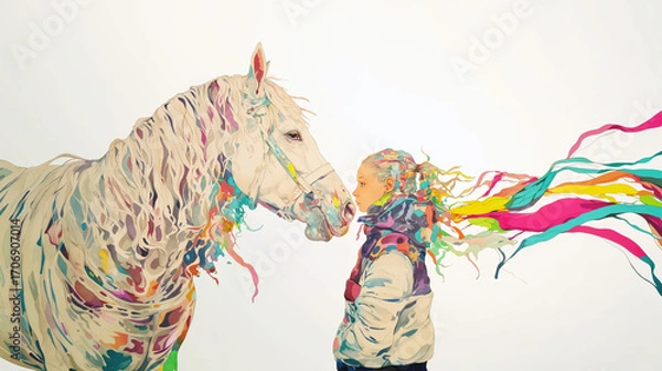 Obraz 馬と少女