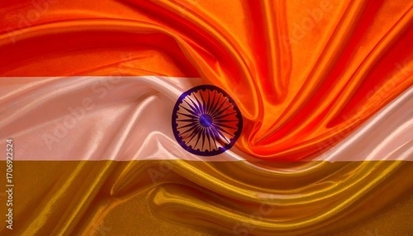 Obraz Indian flag in flowing silk