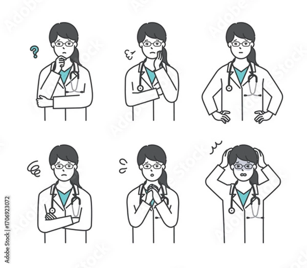 Fototapeta 医者のアイコンセット イラスト素材