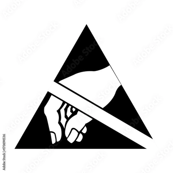 Fototapeta ESD Susceptibility Symbol, electrostatic-sensitive device  susceptibility vector icon