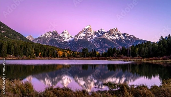 Fototapeta Mountain lake at dawn
