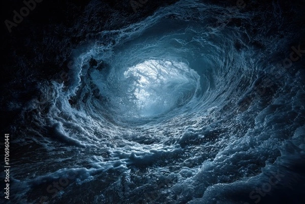 Fototapeta Mystical Vortex - A Swirling Abyss of Light and Shadow.