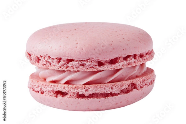 Fototapeta a pink macaron with a white background