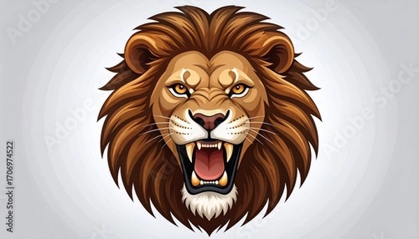 Fototapeta Vivid Illustration of a Lion's Face Showcasing Powerful Expression and Majesty