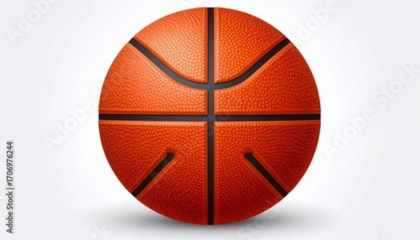 Fototapeta A Realistic Visual of a Basketball on a White Background Ready for Play