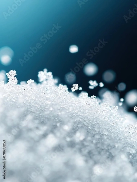 Fototapeta Snow Crystals Macro with Blue Gradient
