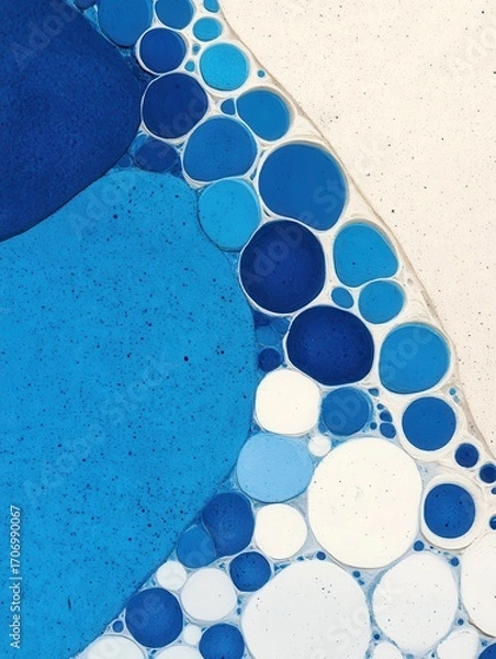 Fototapeta Blue Circles Abstract Fluid Pattern