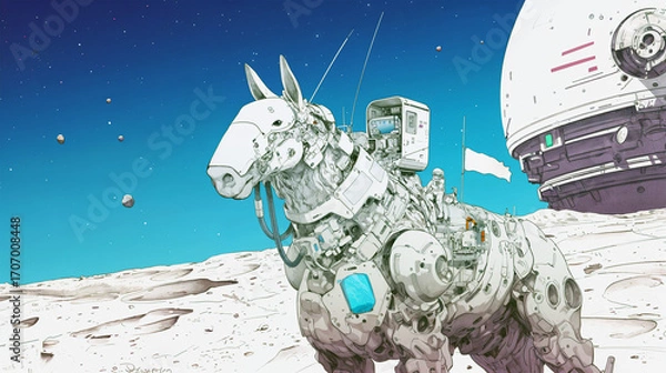 Obraz 月面着陸した馬ロボット