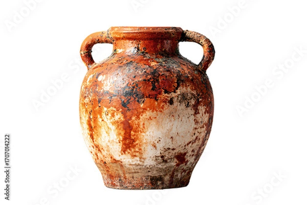 Fototapeta a large vase with a handle on a white background