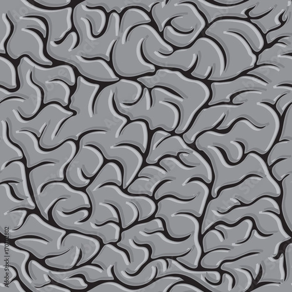 Fototapeta Seamless pattern with brains Vector in monochrome.