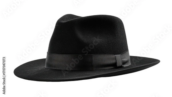 Fototapeta Black fedora hat, angled view