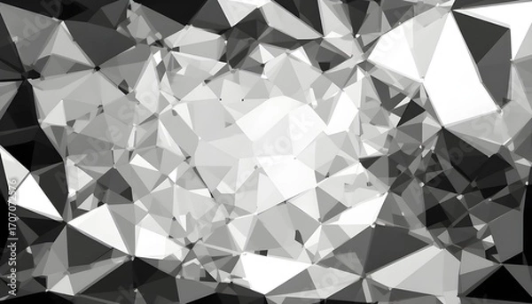 Fototapeta Abstract Black and White Low Poly Background Texture for Creative Design
