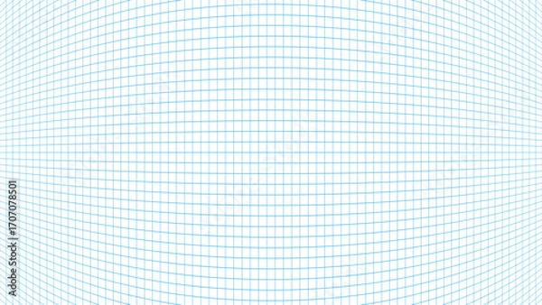 Fototapeta Blue grid pattern on white. Abstract curved grid background. Blue grid with fisheye lens effect. Vector wireframe with lens distortion