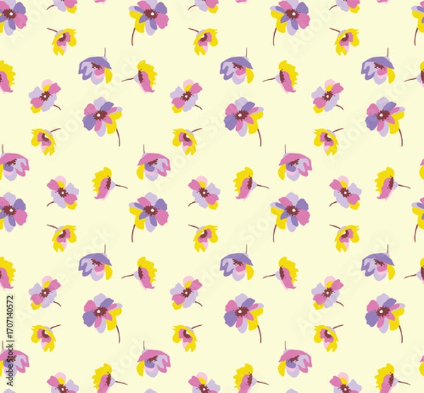 Fototapeta Japanese Flower Fall Vector Seamless Pattern