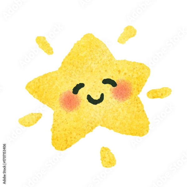 Fototapeta かわいい星の手描きイラスト素材