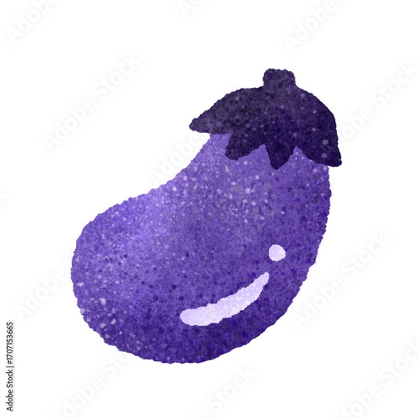 Fototapeta かわいいナスの手描きイラスト素材