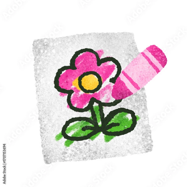 Fototapeta かわいい塗り絵の手描きイラスト素材