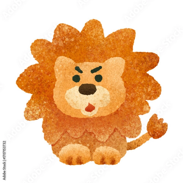 Fototapeta かわいいライオンの手描きイラスト素材
