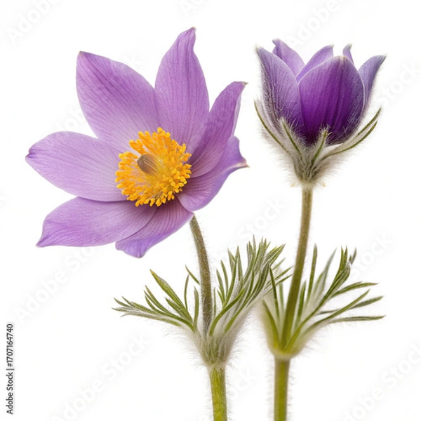 Obraz violet flowers isolated on white background