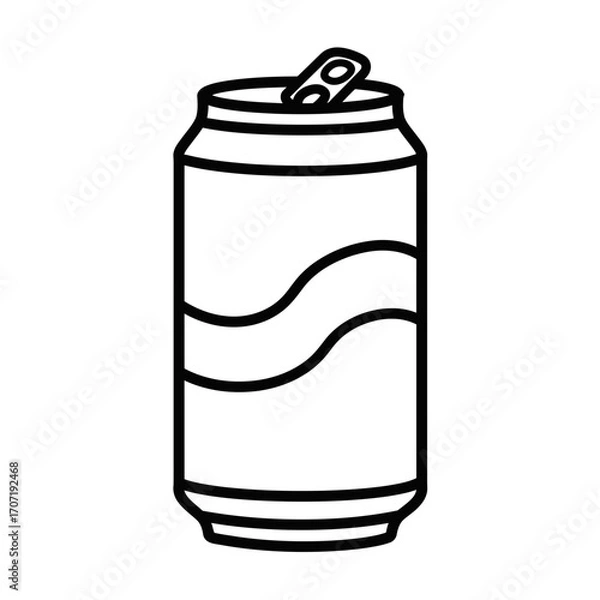 Fototapeta soda, can, icon, vector, beverage, drink, outline, refreshment, cola, fizzy, tin, pop, carbonated, soft, container, packaging, cold, liquid, aluminum, illustration, graphic, clipart, silhouette, desig