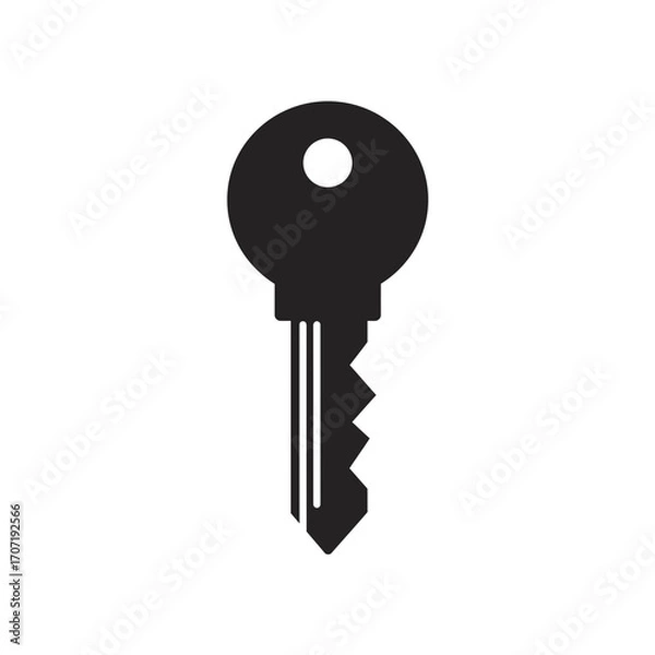 Fototapeta key, silhouette, icon, black, security, access, lock, vector, symbol, password, safe, protection, unlock, door, safety, illustration, graphic, design, shape, element, privacy, simple, flat, outline, s