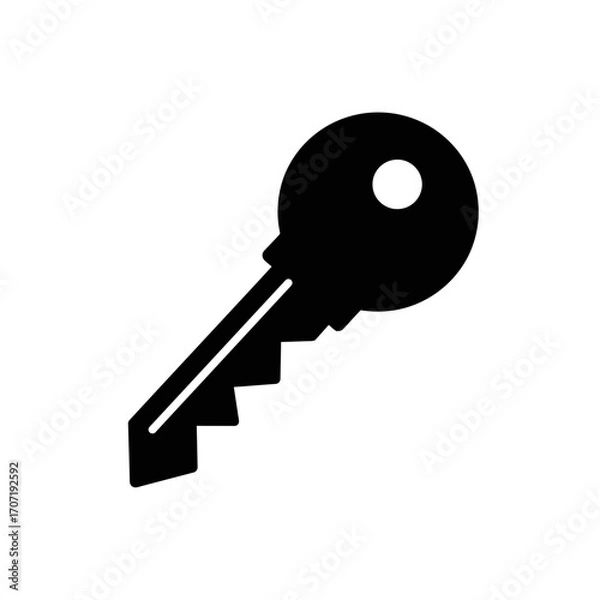 Fototapeta key, silhouette, icon, black, security, access, lock, vector, symbol, password, safe, protection, unlock, door, safety, illustration, graphic, design, shape, element, privacy, simple, flat, outline, s
