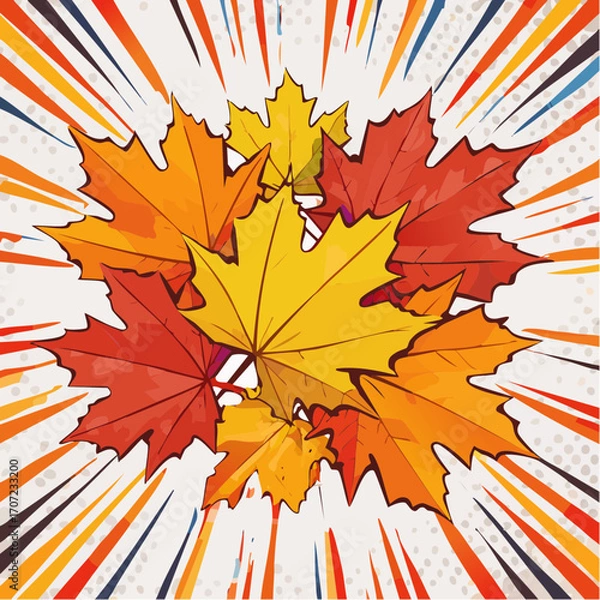 Fototapeta Autumn vector abstract design with maple leaves
