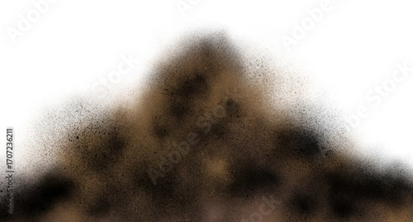 Fototapeta Brown Dust Blast with Smoky Motion Particles