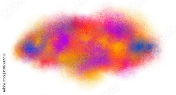 Fototapeta Color Explosion with Blue, Yellow, and Pink Dust isolated on transparent background