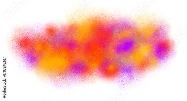 Fototapeta Explosion of Bright Color Dust Particles on transparent background
