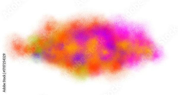Fototapeta Dynamic Festival Dust Explosion with Rainbow Colors isolated on transparent background
