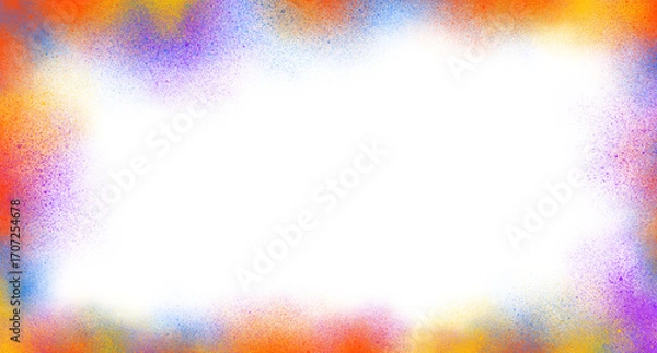 Fototapeta Colorful Powder Explosion Frame with Copy Space
