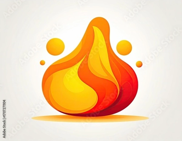 Obraz Abstract stylized fire logo