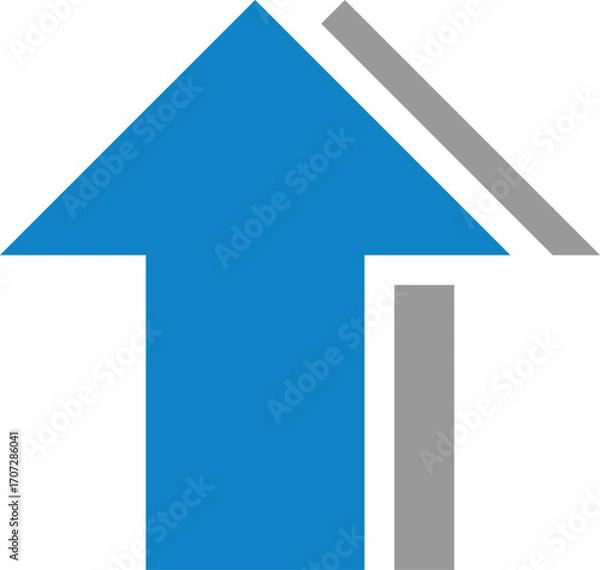 Fototapeta 影付き太い矢印のアイコン、青
Thick arrow icon with shadow, blue