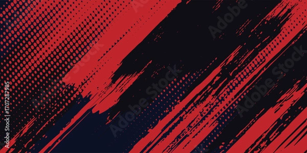 Fototapeta Yellow and black backdrop with dot halftone pattern Black and red abstract grunge background with halftone style modern arts sport background abstract  modern