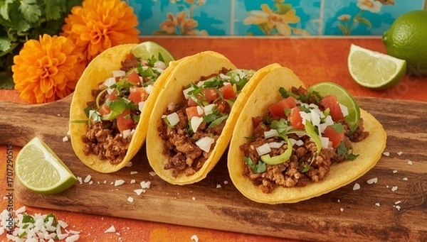 Obraz Mexican Beef Tacos with Salsa