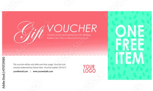 Obraz Gift Voucher Template - 2 Rows 1 Colum Design