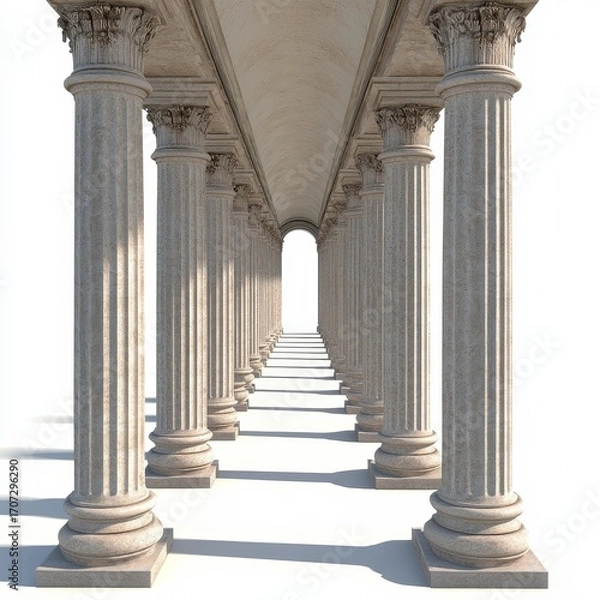 Fototapeta Classic columns like those in ancient Rome or Greece. A realistic design for old buildings.
