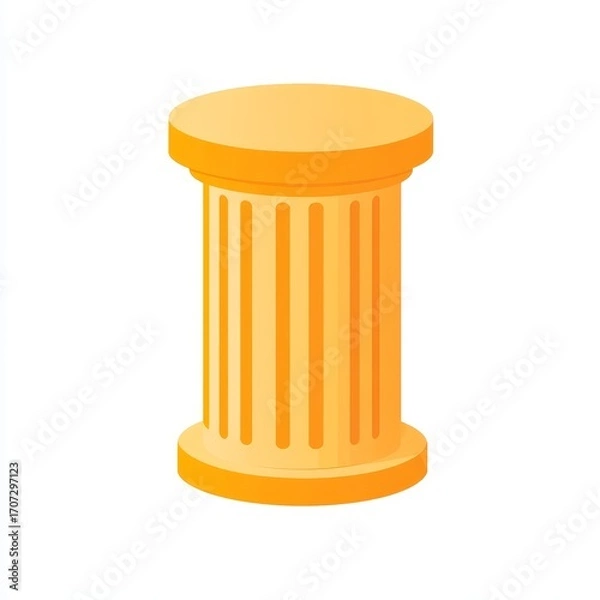 Fototapeta Column pillar icon. A simple image of a column or pillar, shown as a vector graphic. It looks real and is on a white background.
