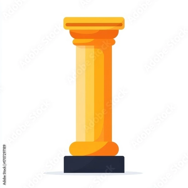 Fototapeta Column pillar icon. A simple image of a column or pillar, shown as a vector graphic. It looks real and is on a white background.
