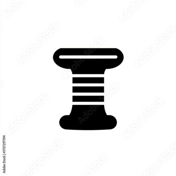 Fototapeta Column pillar icon. A simple image of a column or pillar, shown as a vector graphic. It looks real and is on a white background.
