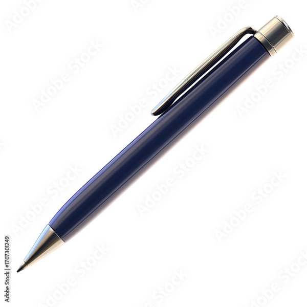 Obraz Dark Blue Metallic Mechanical Pencil on Transparent Background