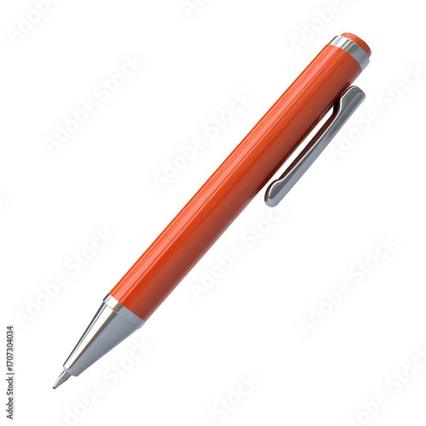 Obraz Orange and Silver Textured Pen on Transparent Background