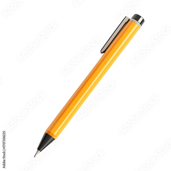 Obraz Yellow Pen with Black Accents on Transparent Background