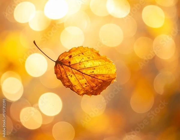 Fototapeta Loopable Autumn Leaf Falling Cinemagraph Background
